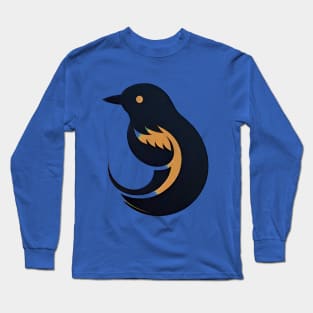 Stylized Bird Emblem Long Sleeve T-Shirt